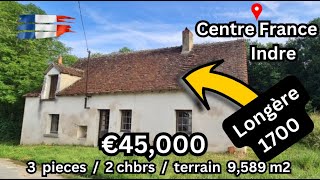 ENG SUB Centre France Indre  € 45000  Maison 3 pieces 2 chambres  146 m2 terrain 9589 [upl. by Miun696]