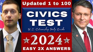 US Citizenship Test 2024 with Direct Answers 100 HistoryGovernment Exam Examen de Ciudadania [upl. by Ahseneuq]