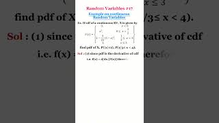 Random Variables17  Example of continuous RV maths mathematics statistics [upl. by Koal]