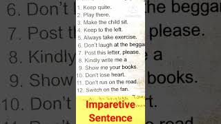 imperative sentences impretivesentenceshortvedio ytshortsindia englishshorts englishgrammar [upl. by Xonel]