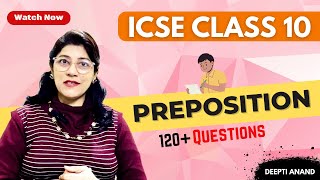 PREPOSITIONS PRACTICE  ENGLISH LANGUAGE  ENGLISH PAPER  I ICSE CLASS 10 [upl. by Janith]