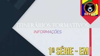 Informações sobre a escolha dos Itinerários Formativos para 2025 [upl. by Gemoets101]