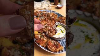 PaprikaParmesan Smashed Potatoes potatosnacks shortsfeed recipe viralshort cooking music [upl. by Guildroy]