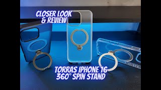 Closer Look at Iphone 16 Pro Max TORRAS Upgraded 360° Spin Magnetic Stand Case [upl. by Ier52]