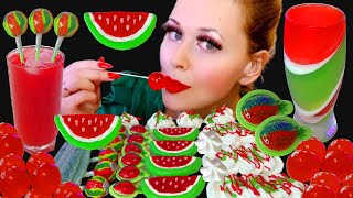 ASMR RED GREEN DESSERTS [upl. by Seabrook]