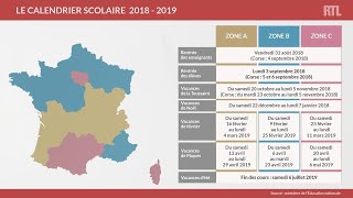 Découvrez le calendrier des vacances scolaires 20182019 [upl. by Melosa858]