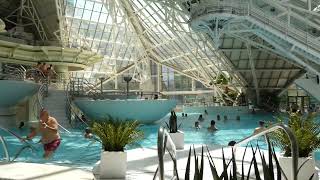 Caldea Thermal Water Spa With Kids Place Indoor La Vella Andorra [upl. by Ateekan]