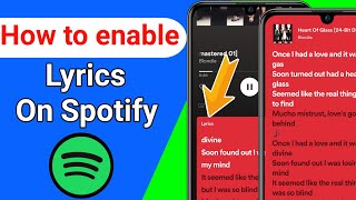 How to enable Lyrics on Spotify  Fix Spotify Lyrics Not Showing [upl. by Dino]