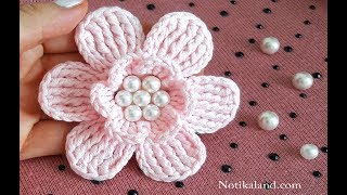 DIY Tutorial Crochet Flower EASY How to crochet flowers [upl. by Jewelle]