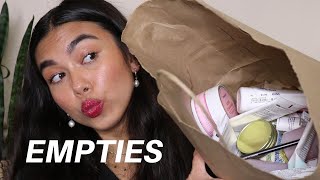 EMPTIES 2020  Makeup Skincare amp Eczema Products [upl. by Notsnhoj548]