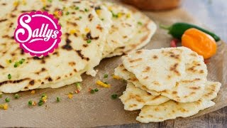 indisches Naan Brot  PfannenBrot  Sallys Welt [upl. by Cyrilla]