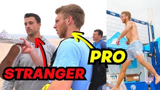 2 Pro Volleyball Players CHALLENGE Strangers on Beach [upl. by Mariele]