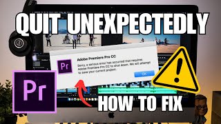 Adobe Premiere Pro Quit Unexpectedly How To FIX Crashes [upl. by Aned]