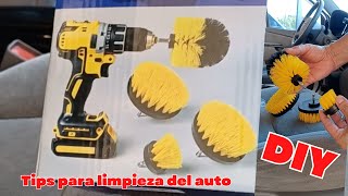 Tips para limpieza de la alfombra del auto con cepillos para taladroHaciendo Mexicanadas [upl. by Nilat]