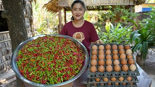 Yummy chili recipe and cooking with country style  Amazing cooking video [upl. by Einial]