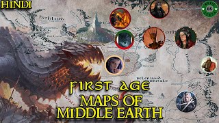 Maps of Middle Earth  First Age Map  Hindi Breakdown  Rings of power and LOTR [upl. by Kalli996]