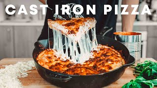 Cheesy Cast Iron Pan Pizza [upl. by Ellenehc197]