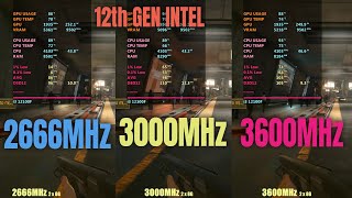 2666MHz vs 3000MHz vs 3600MHz  Intel 12th Gen CPU [upl. by Flessel]