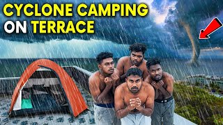 24 Hours Terrace Camping in a Dangerous Cyclone Rain [upl. by Fiel]