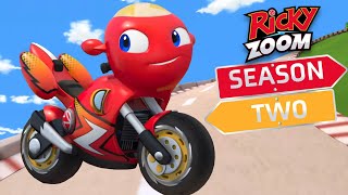 Ricky Races Away⚡️ Season Two ⚡️ Motorcycle Cartoon  Ricky Zoom  Cartoons For Kids [upl. by Kellby]