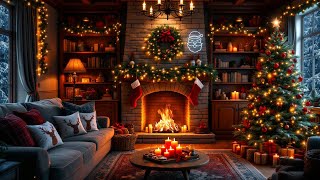 Cozy Christmas Ambience 🎄 Christmas Piano Instrumental Music with Crackling Fireplace to Relax [upl. by Steep205]