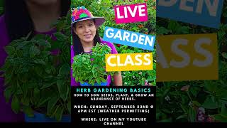 Live Garden Class  Herb Garden Basics on my YouTube channel [upl. by Nastassia60]