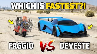 GTA 5 ONLINE  DEVESTE VS FAGGIO WHICH IS FASTEST [upl. by Nyleahcim]