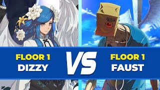 GGST Floor 1 ▶ Dizzy vs Faust  Low Level Gameplay [upl. by Artep]