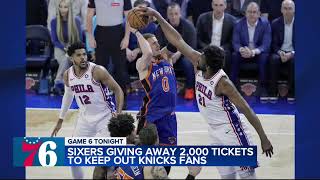 Sixers fans urged to not sell tickets to Knicks fans for Game 6 at Wells Fargo Center [upl. by Yadsendew504]