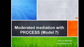 Moderated Mediation with PROCESS Model 7 [upl. by Patsis]