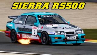 FORD SIERRA RS500 Cosworth  WILD Flamethrower amp Turbo sounds 20232024 [upl. by Hertzog]