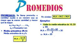 Promedios Ejercicios Resueltos Nivel 1 Aritmética Matemáticas [upl. by Hnib]