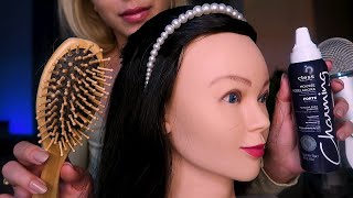 ASMR  MEXENDO EM UM CABELO DE VERDADE ATÉ VOCÊ DORMIR ✨ escovação e penteado 💇🏻‍♀️ [upl. by Perrie]