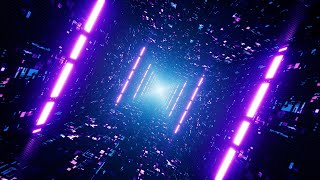 Rotating Neon Light Beam Cyber Tunnel vj background [upl. by Hekking]