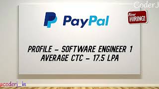 Paypal Job Opportunity  Software Engineer 1  CoderJ [upl. by Scholem327]