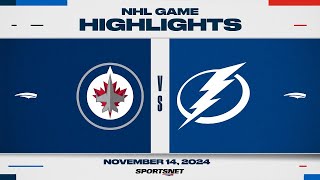 NHL Highlights  Lighting vs Jets  November 14 2024 [upl. by Ursulette]