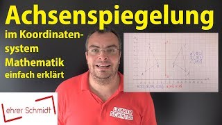 Achsenspiegelung im Koordinatensystem  Geometrie Mathematik  einfach erklärt  Lehrerschmidt [upl. by Medin416]