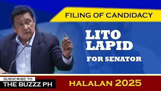 FILING OF CANDIDACY FOR HALALAN 2025  Lito Lapid  PART 1 [upl. by Arlena356]