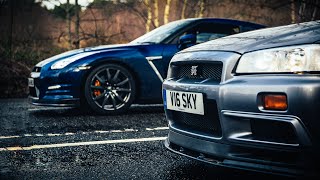 R34 Nissan Skyline GTR Vs R35 GTR The Ultimate Godzilla Review [upl. by Nelyag]