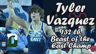 Tyler Vazquez  Delbarton  upsets national 4 Anthony Santaniello  132 lb Beast of the East Final [upl. by Teerell]