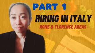 PART I  JOB HIRING IN ITALY  MADEL DELOS REYES [upl. by Sweet]