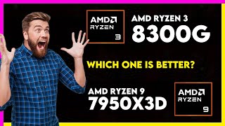 AMD Ryzen 3 8300G vs AMD Ryzen 9 7950X3D Comparison [upl. by Atikam184]