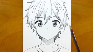 Anime Sketch  How to Draw a Cute Anime Boy  BeginnerFriendly Boy Sketch [upl. by Kopaz]