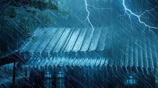 Heavy Stormy Night to Sleep Instantly  Hurricane Strong Rainstorm on Tin Roof amp Intense Thunder [upl. by Carl]