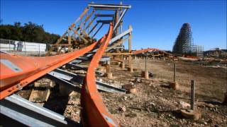 Iron Rattler Construction Montage Six Flags Fiesta Texass new Hybrid Roller Coaster [upl. by Faruq]