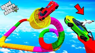 FRANKLIN TRIED IMPOSSIBLE LONGEST CURVY TUNNEL MEGA RAMP PARKOUR CHALLENGE GTA 5  SHINCHAN and CHOP [upl. by Elspet949]