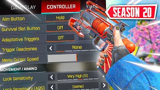 Best Controller Settings In Apex Legends Season 20 Zero Recoil [upl. by Aihsiyt]