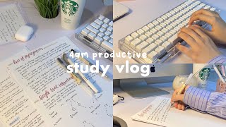 4am productive study vlog 💻☕️waking up early studying notes coffee more [upl. by Worsham589]