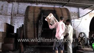 Process of leather tanning at a tannery in Kanpur [upl. by Daegal]