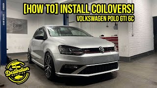 HOW TO INSTALL COILOVERS TO YOUR CAR Volkswagen Polo GTI 6C [upl. by Nole]